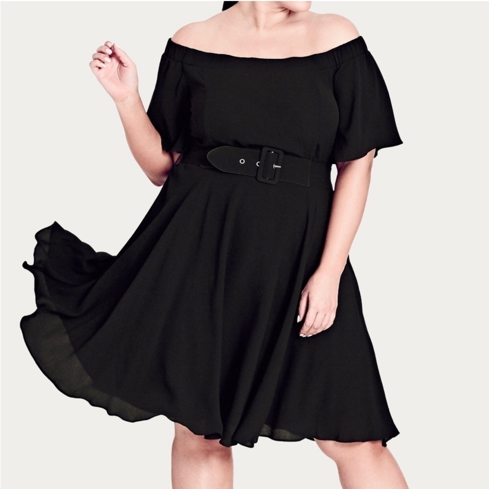 NWOT CITY CHIC Elegantcore Evening Glam Off-The-Shoulder Dress Size 18